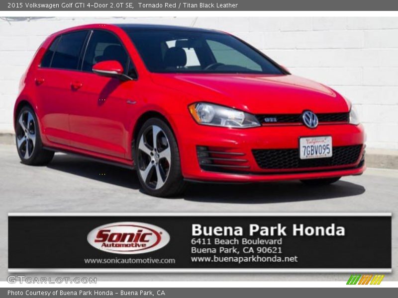Tornado Red / Titan Black Leather 2015 Volkswagen Golf GTI 4-Door 2.0T SE