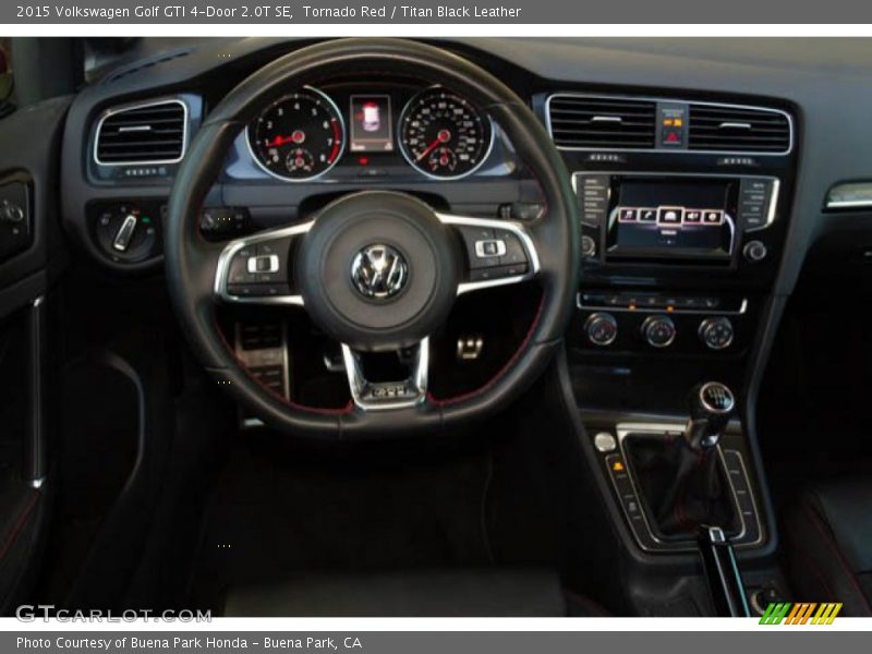Tornado Red / Titan Black Leather 2015 Volkswagen Golf GTI 4-Door 2.0T SE