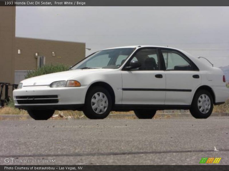 Frost White / Beige 1993 Honda Civic DX Sedan