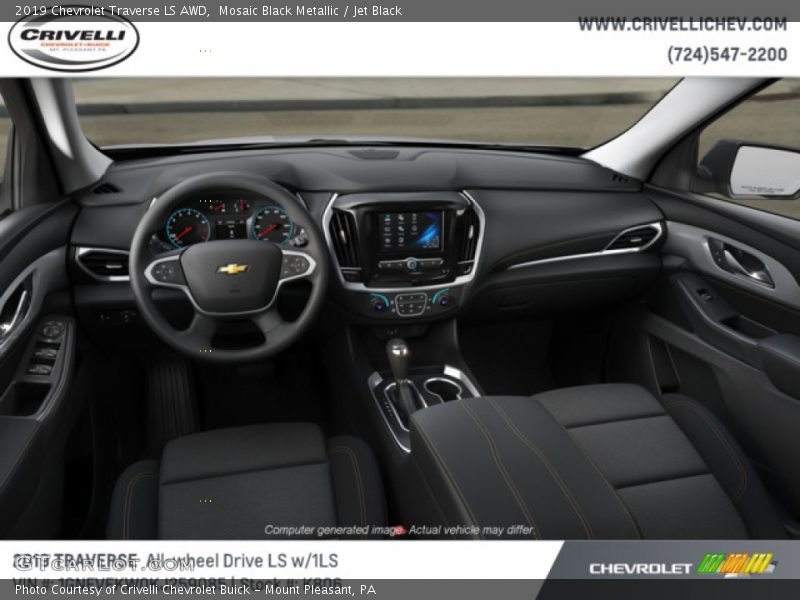 Mosaic Black Metallic / Jet Black 2019 Chevrolet Traverse LS AWD
