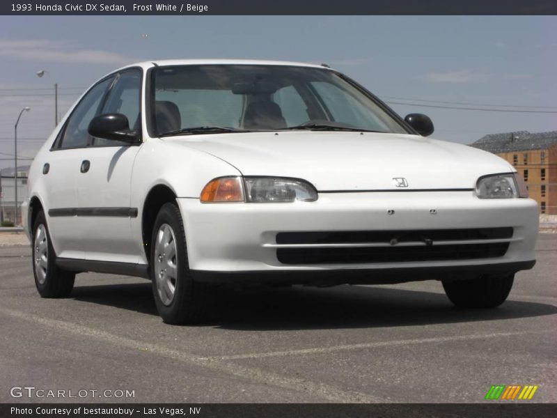 Frost White / Beige 1993 Honda Civic DX Sedan