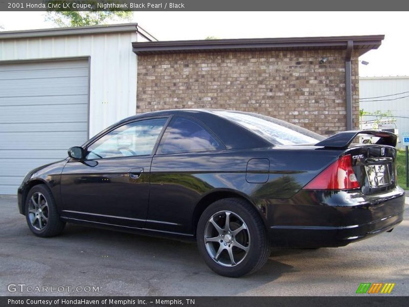 Nighthawk Black Pearl / Black 2001 Honda Civic LX Coupe