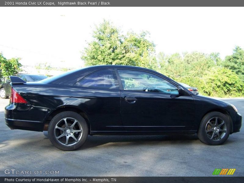 Nighthawk Black Pearl / Black 2001 Honda Civic LX Coupe