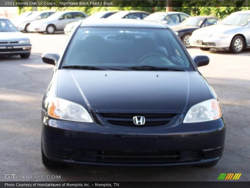 Nighthawk Black Pearl / Black 2001 Honda Civic LX Coupe