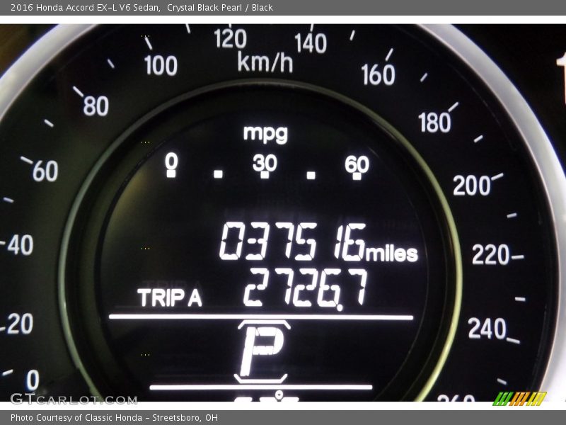 Crystal Black Pearl / Black 2016 Honda Accord EX-L V6 Sedan