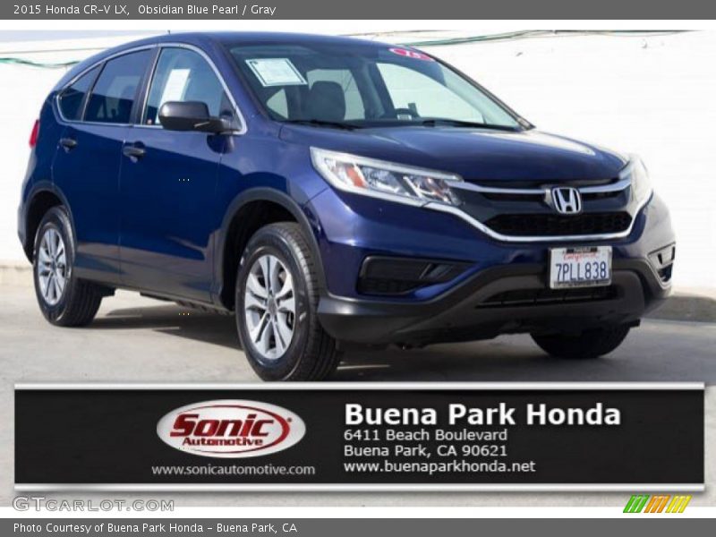 Obsidian Blue Pearl / Gray 2015 Honda CR-V LX