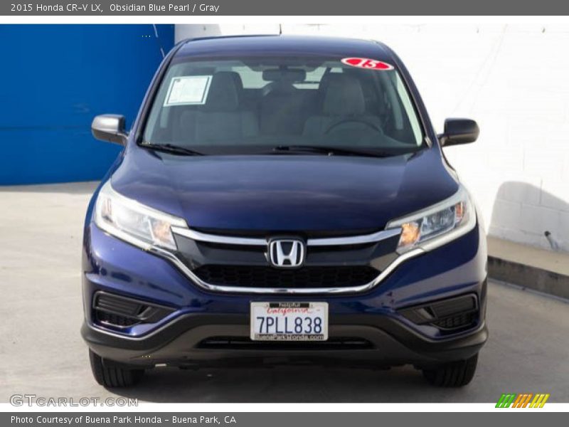 Obsidian Blue Pearl / Gray 2015 Honda CR-V LX