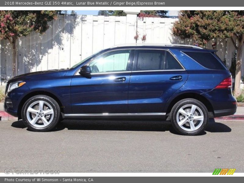 Lunar Blue Metallic / Ginger Beige/Espresso Brown 2018 Mercedes-Benz GLE 350 4Matic