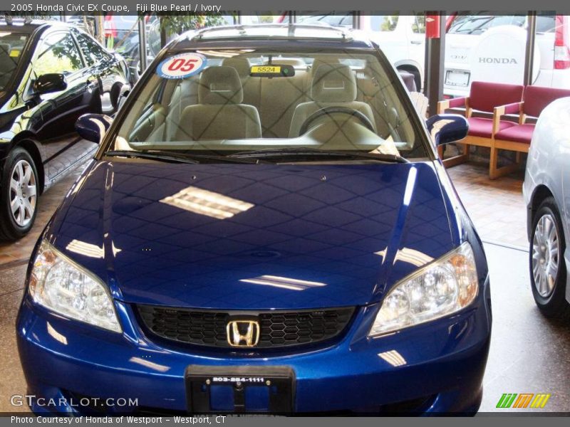 Fiji Blue Pearl / Ivory 2005 Honda Civic EX Coupe