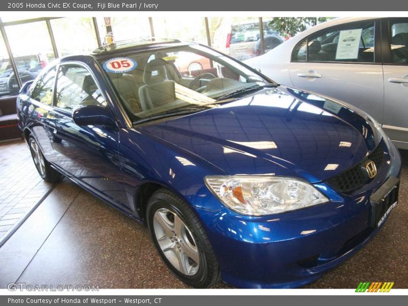 Fiji Blue Pearl / Ivory 2005 Honda Civic EX Coupe