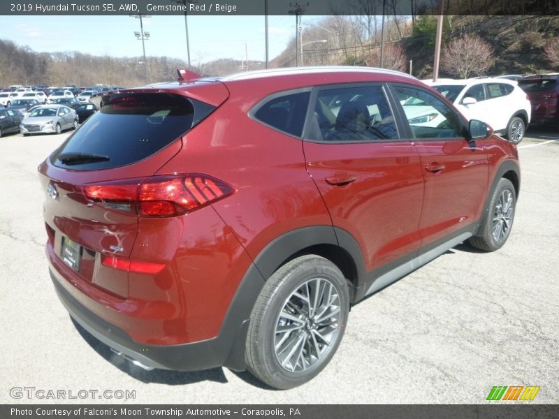 Gemstone Red / Beige 2019 Hyundai Tucson SEL AWD