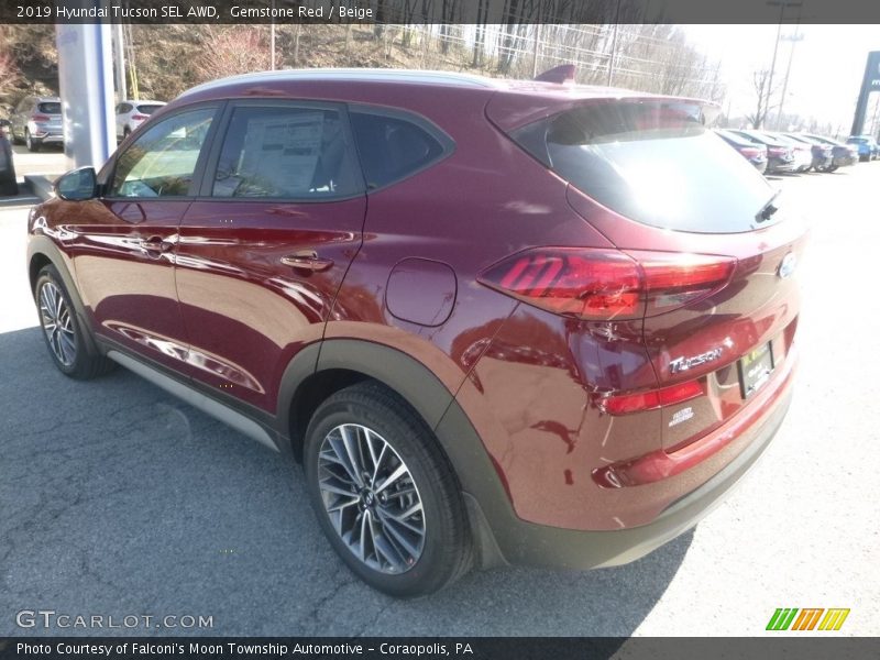 Gemstone Red / Beige 2019 Hyundai Tucson SEL AWD