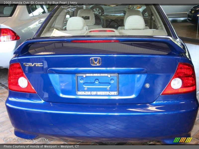 Fiji Blue Pearl / Ivory 2005 Honda Civic EX Coupe
