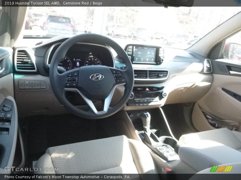 Gemstone Red / Beige 2019 Hyundai Tucson SEL AWD