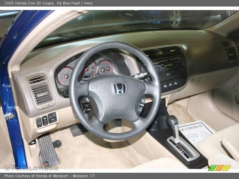 Fiji Blue Pearl / Ivory 2005 Honda Civic EX Coupe