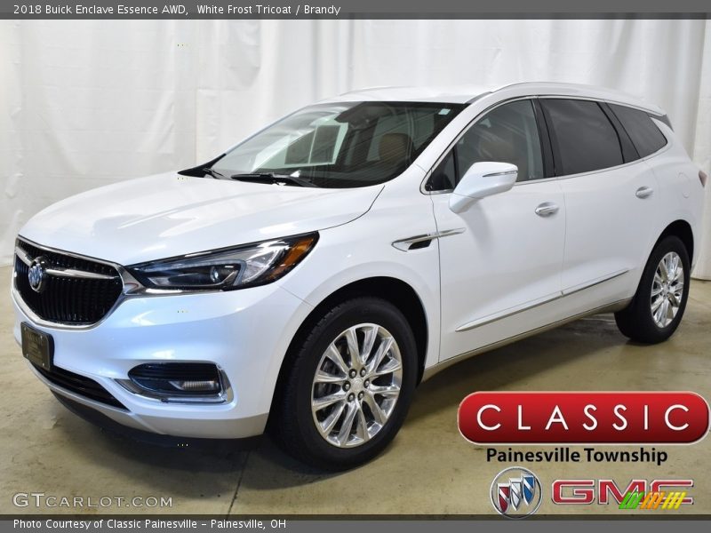 White Frost Tricoat / Brandy 2018 Buick Enclave Essence AWD