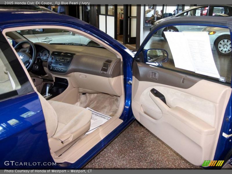Fiji Blue Pearl / Ivory 2005 Honda Civic EX Coupe