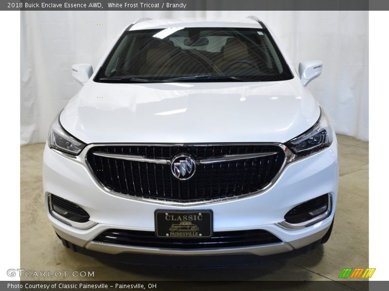 White Frost Tricoat / Brandy 2018 Buick Enclave Essence AWD