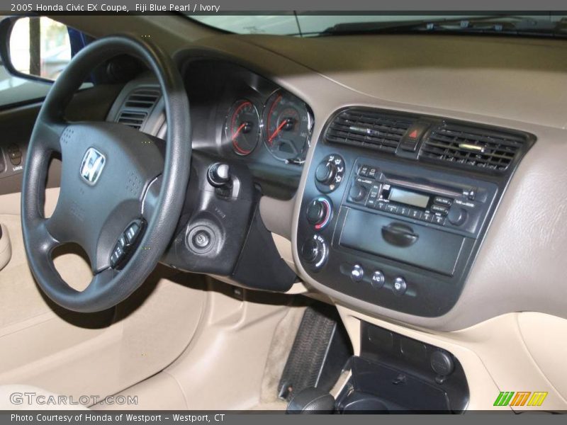 Fiji Blue Pearl / Ivory 2005 Honda Civic EX Coupe