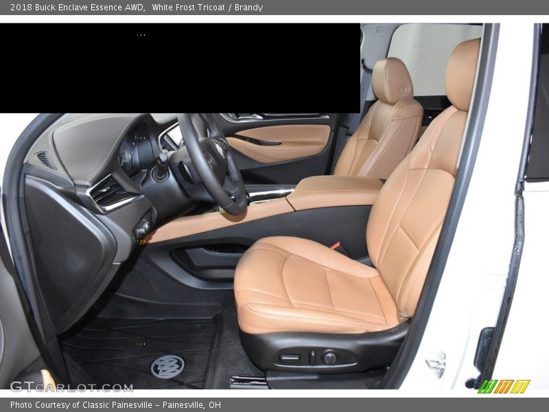 White Frost Tricoat / Brandy 2018 Buick Enclave Essence AWD