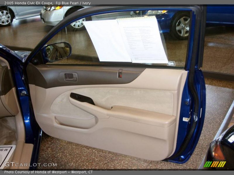 Fiji Blue Pearl / Ivory 2005 Honda Civic EX Coupe