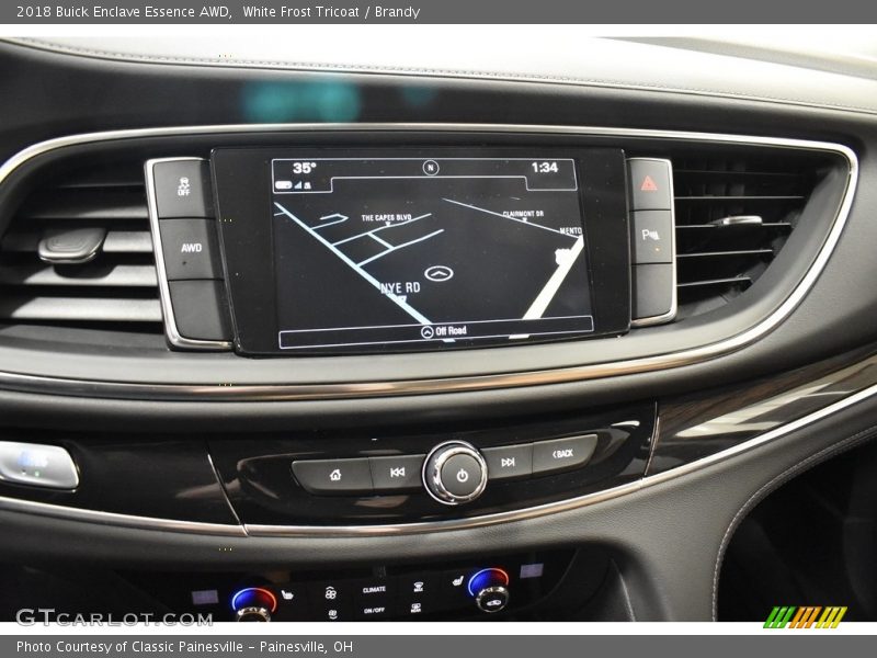 White Frost Tricoat / Brandy 2018 Buick Enclave Essence AWD