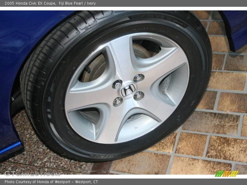 Fiji Blue Pearl / Ivory 2005 Honda Civic EX Coupe