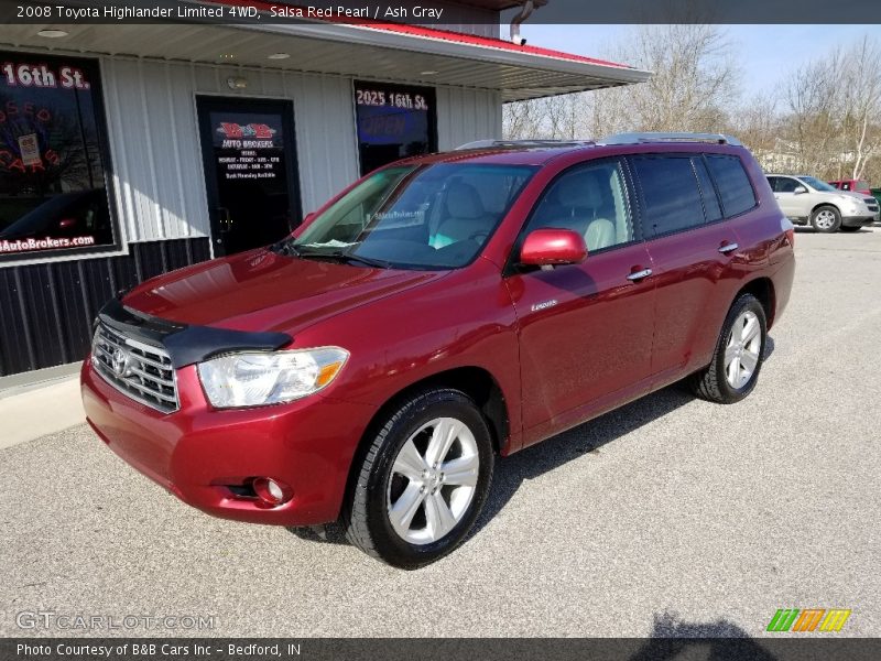 Salsa Red Pearl / Ash Gray 2008 Toyota Highlander Limited 4WD