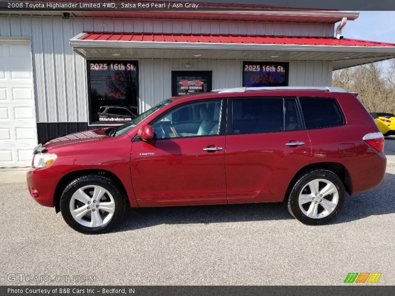 Salsa Red Pearl / Ash Gray 2008 Toyota Highlander Limited 4WD