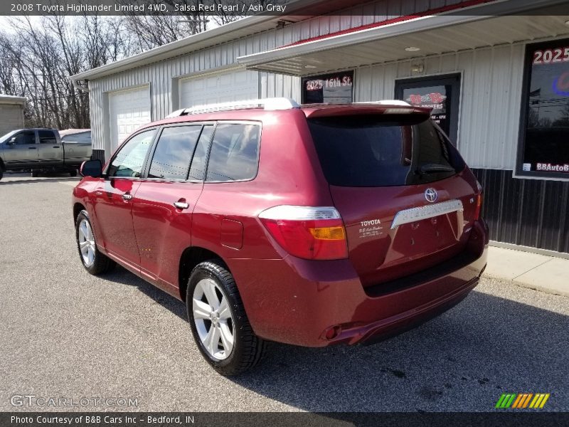 Salsa Red Pearl / Ash Gray 2008 Toyota Highlander Limited 4WD