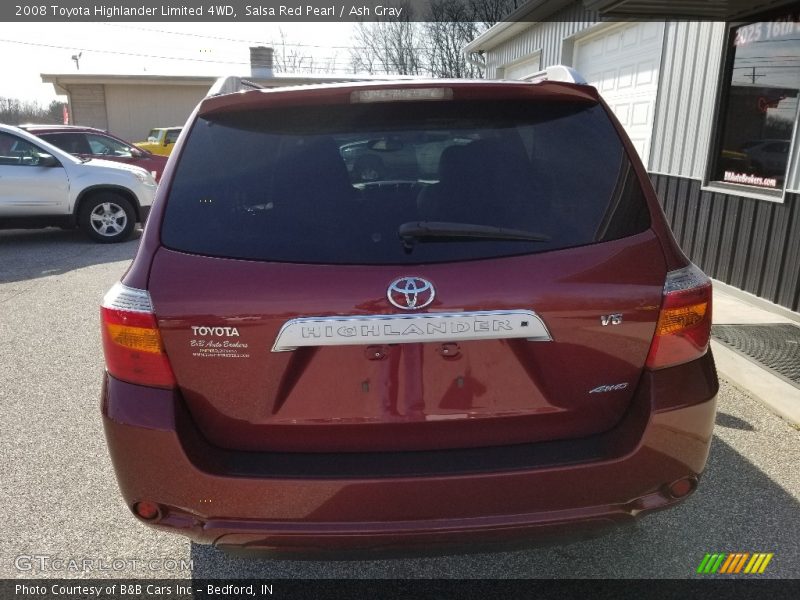 Salsa Red Pearl / Ash Gray 2008 Toyota Highlander Limited 4WD