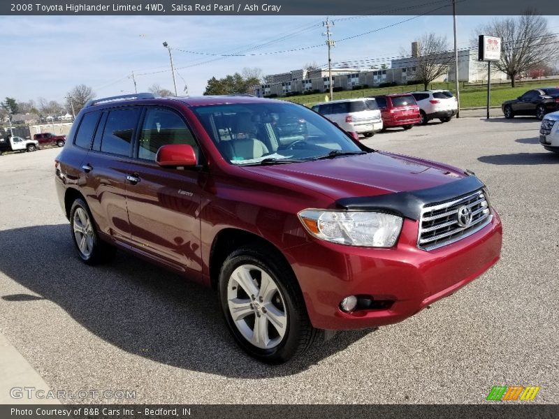 Salsa Red Pearl / Ash Gray 2008 Toyota Highlander Limited 4WD