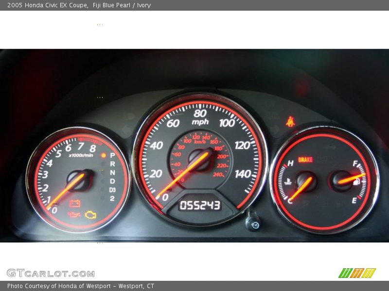 Fiji Blue Pearl / Ivory 2005 Honda Civic EX Coupe
