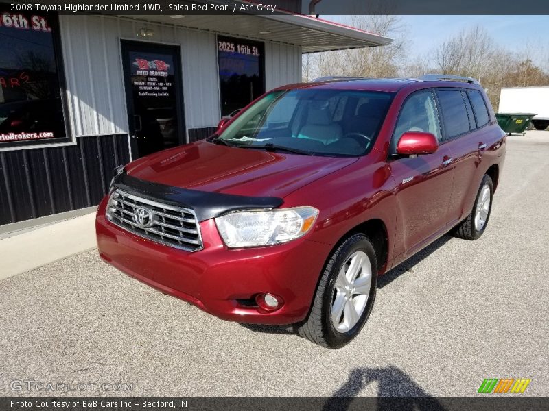 Salsa Red Pearl / Ash Gray 2008 Toyota Highlander Limited 4WD