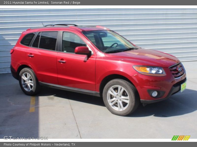 Sonoran Red / Beige 2011 Hyundai Santa Fe Limited