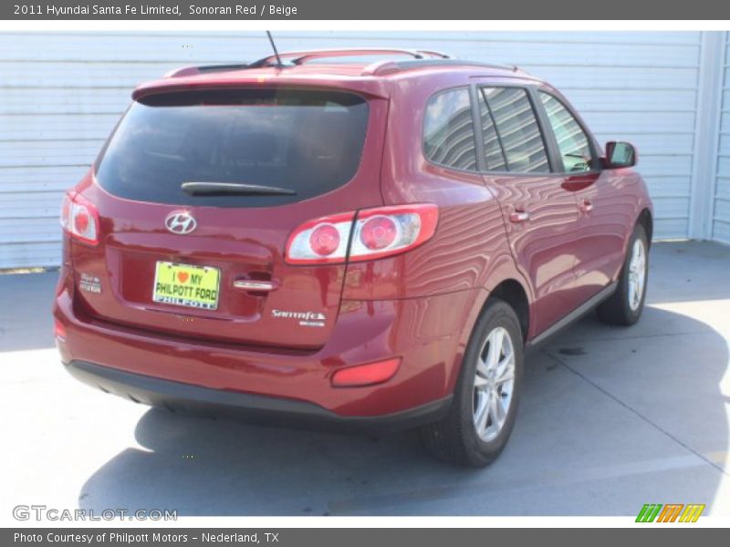 Sonoran Red / Beige 2011 Hyundai Santa Fe Limited