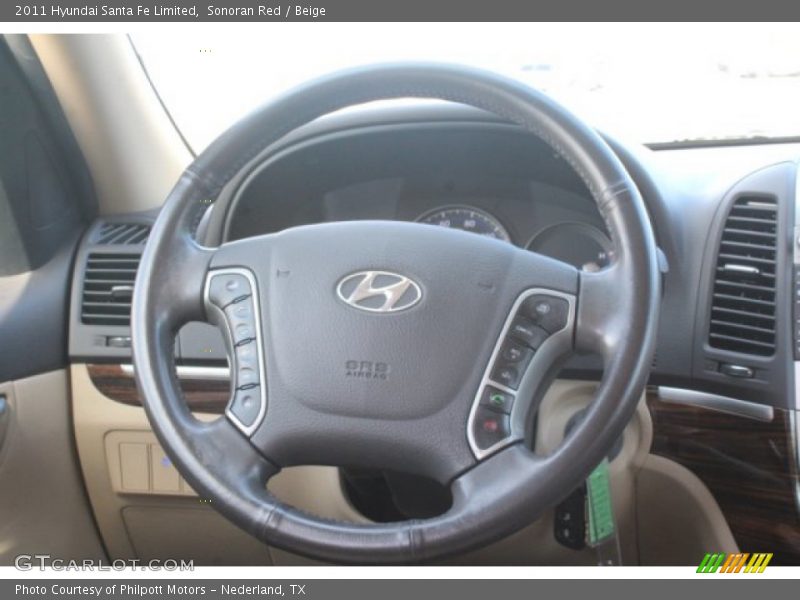 Sonoran Red / Beige 2011 Hyundai Santa Fe Limited
