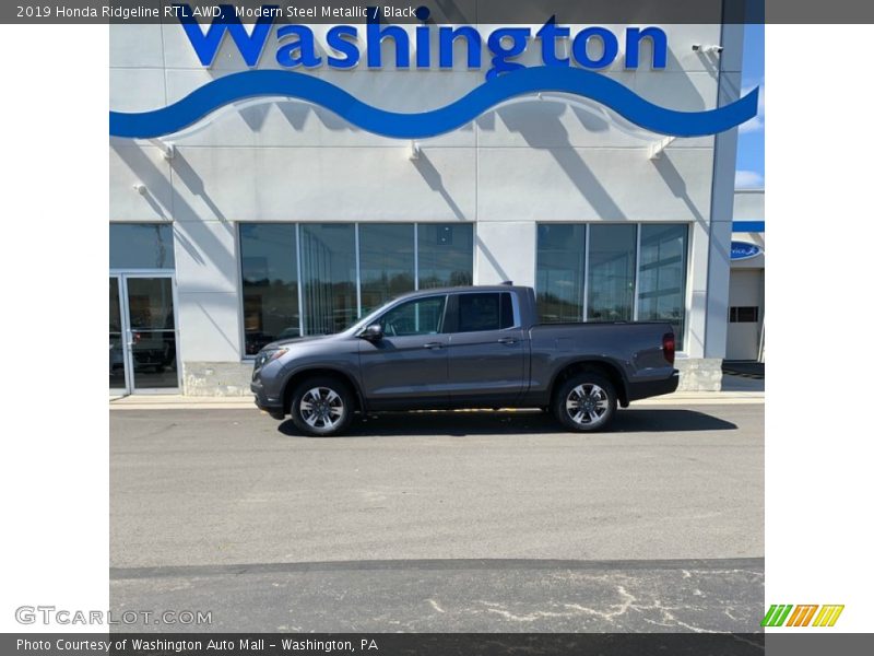 Modern Steel Metallic / Black 2019 Honda Ridgeline RTL AWD