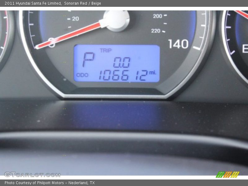 Sonoran Red / Beige 2011 Hyundai Santa Fe Limited