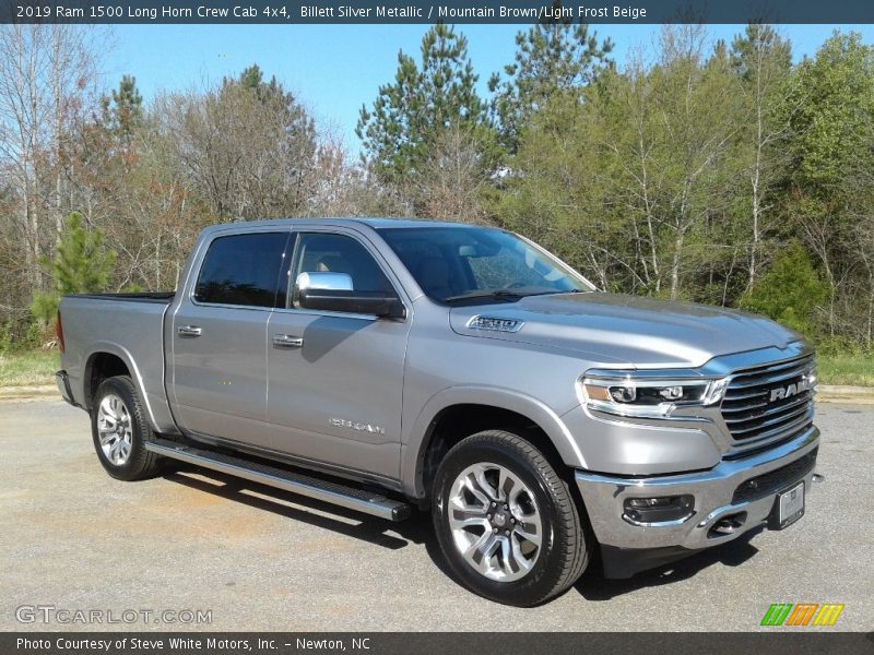 Billett Silver Metallic / Mountain Brown/Light Frost Beige 2019 Ram 1500 Long Horn Crew Cab 4x4