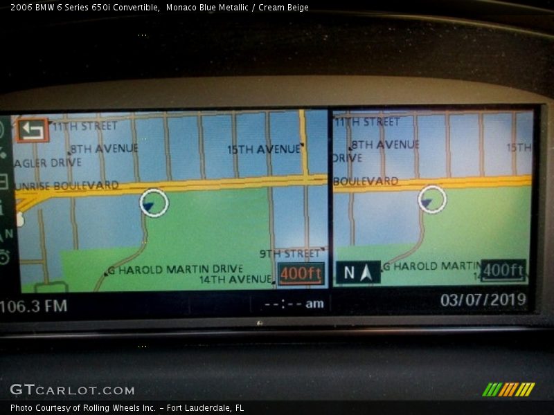 Monaco Blue Metallic / Cream Beige 2006 BMW 6 Series 650i Convertible