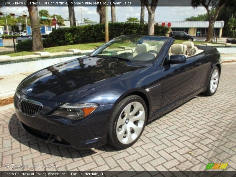 Monaco Blue Metallic / Cream Beige 2006 BMW 6 Series 650i Convertible