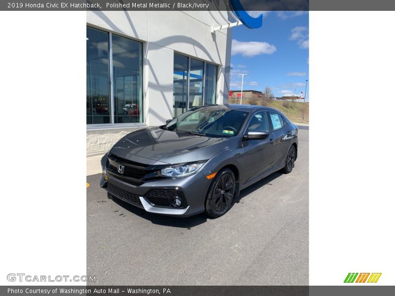 Polished Metal Metallic / Black/Ivory 2019 Honda Civic EX Hatchback