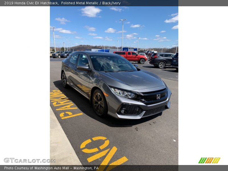 Polished Metal Metallic / Black/Ivory 2019 Honda Civic EX Hatchback