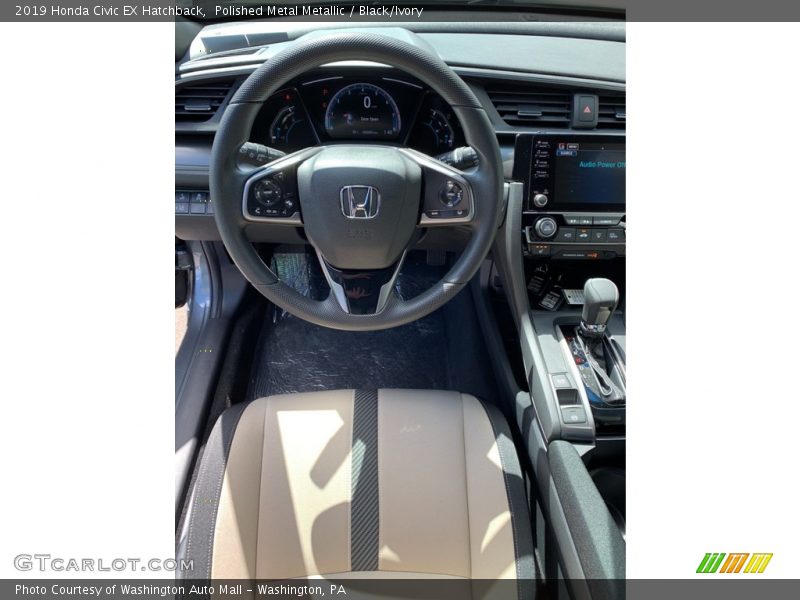 Polished Metal Metallic / Black/Ivory 2019 Honda Civic EX Hatchback