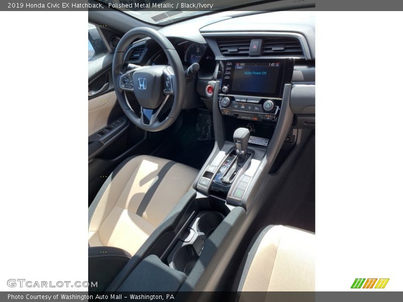 Polished Metal Metallic / Black/Ivory 2019 Honda Civic EX Hatchback