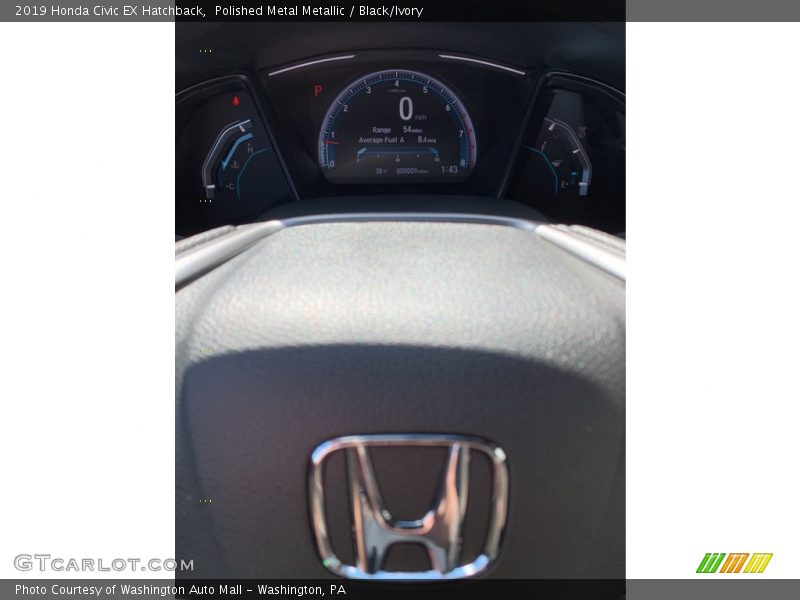 Polished Metal Metallic / Black/Ivory 2019 Honda Civic EX Hatchback