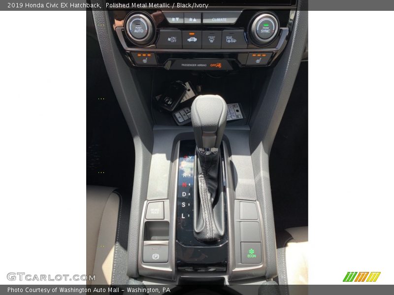 Polished Metal Metallic / Black/Ivory 2019 Honda Civic EX Hatchback