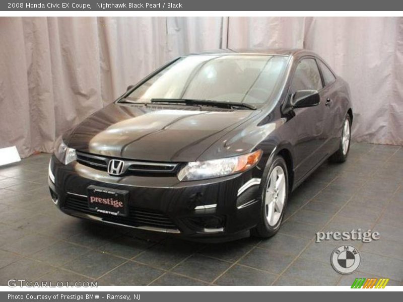 Nighthawk Black Pearl / Black 2008 Honda Civic EX Coupe