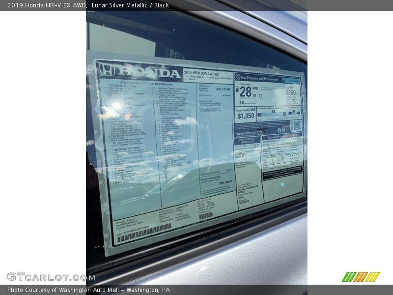 Lunar Silver Metallic / Black 2019 Honda HR-V EX AWD